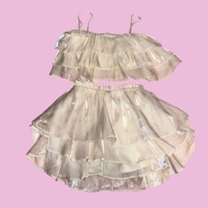 Yaya & Co Cream Ruffled Two-Piece Coquette Fairycore Set